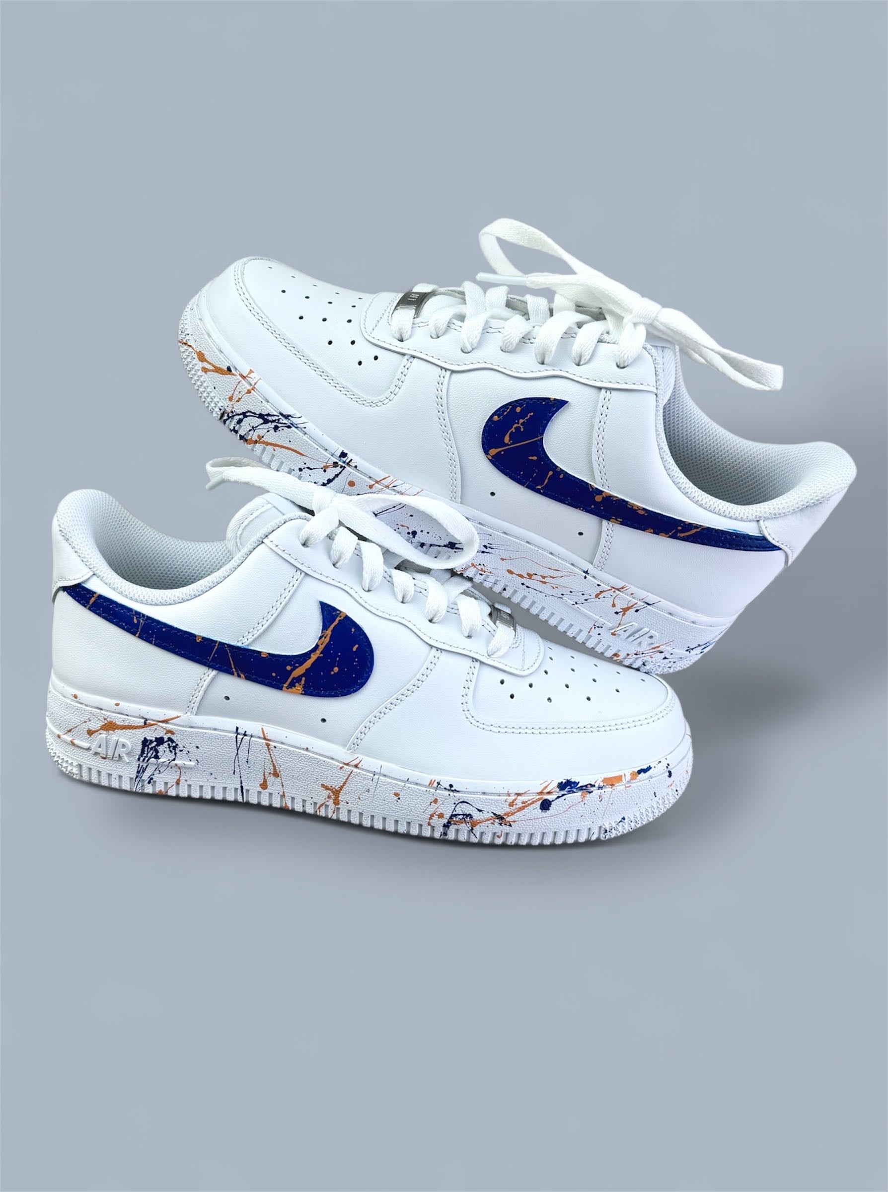 Custom AIR FORCE 1 - Paint Splatter With Colored Swoosh